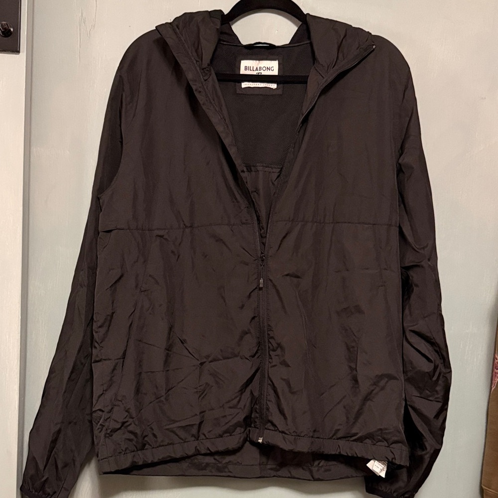 Billabong Men's Black Hooded Windbreaker